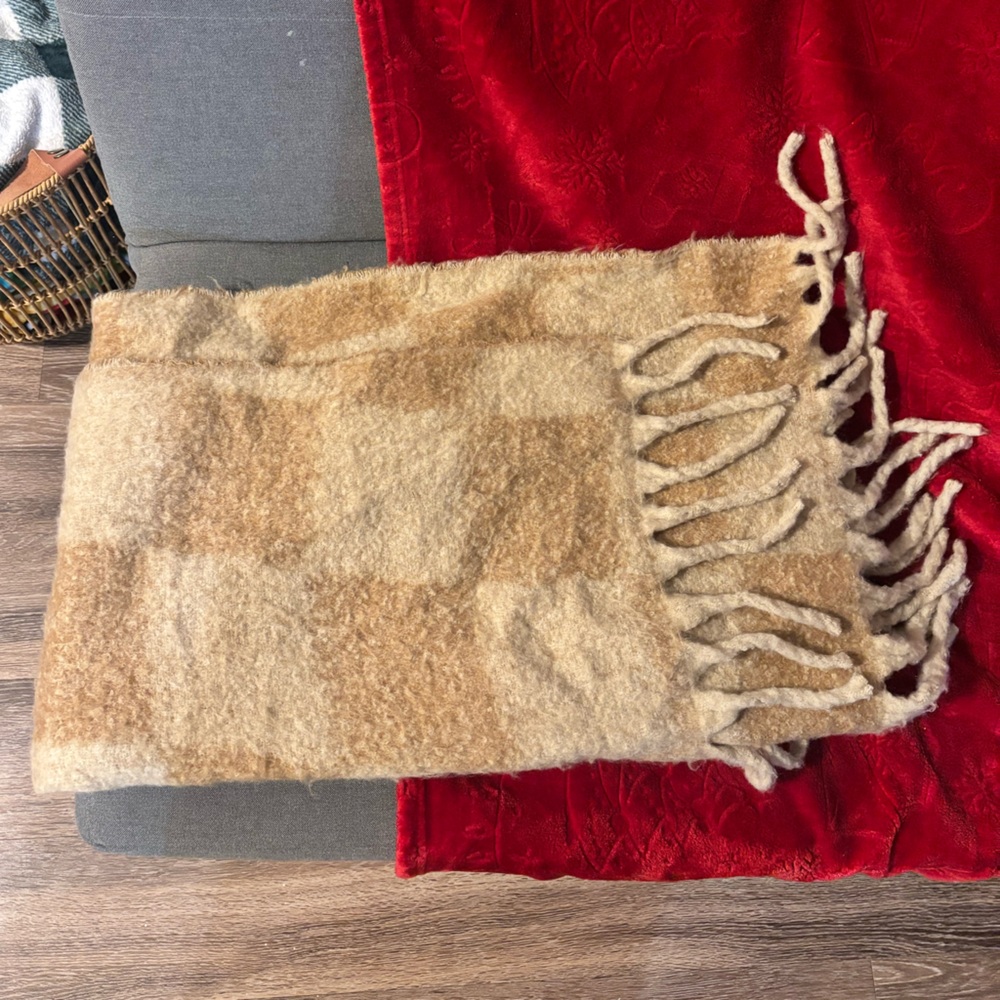 Cozy Tan Blanket Scarf